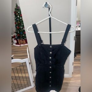 Woman’s size 8 H&M black jean overall dress